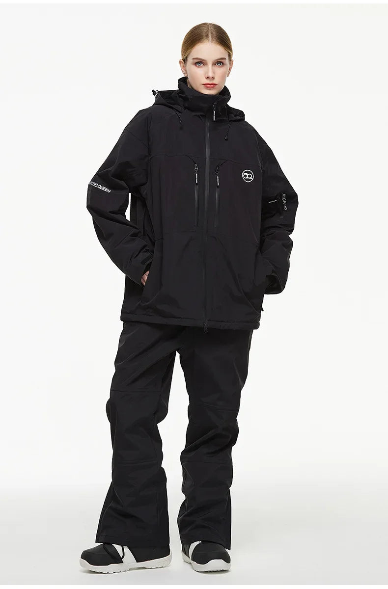 Elisa – Damen Skianzug (Jacke + Hose) – Schwarz