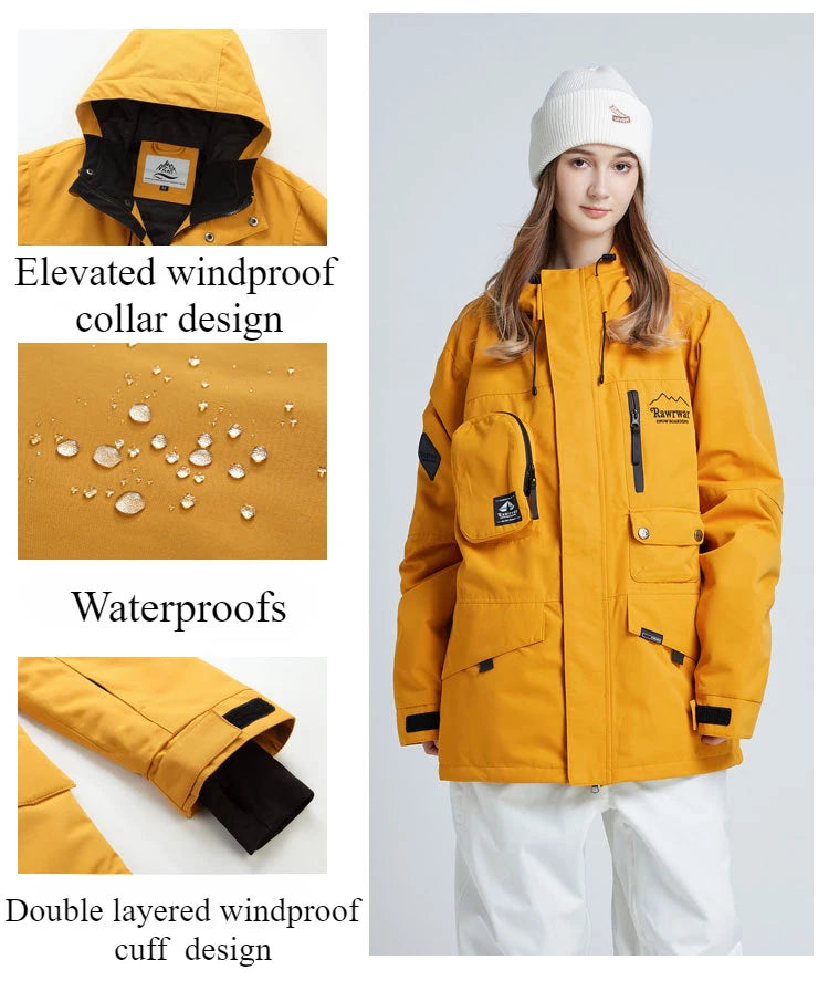 Dominique – Unisex Skijacke mit Kapuze - Schwarz