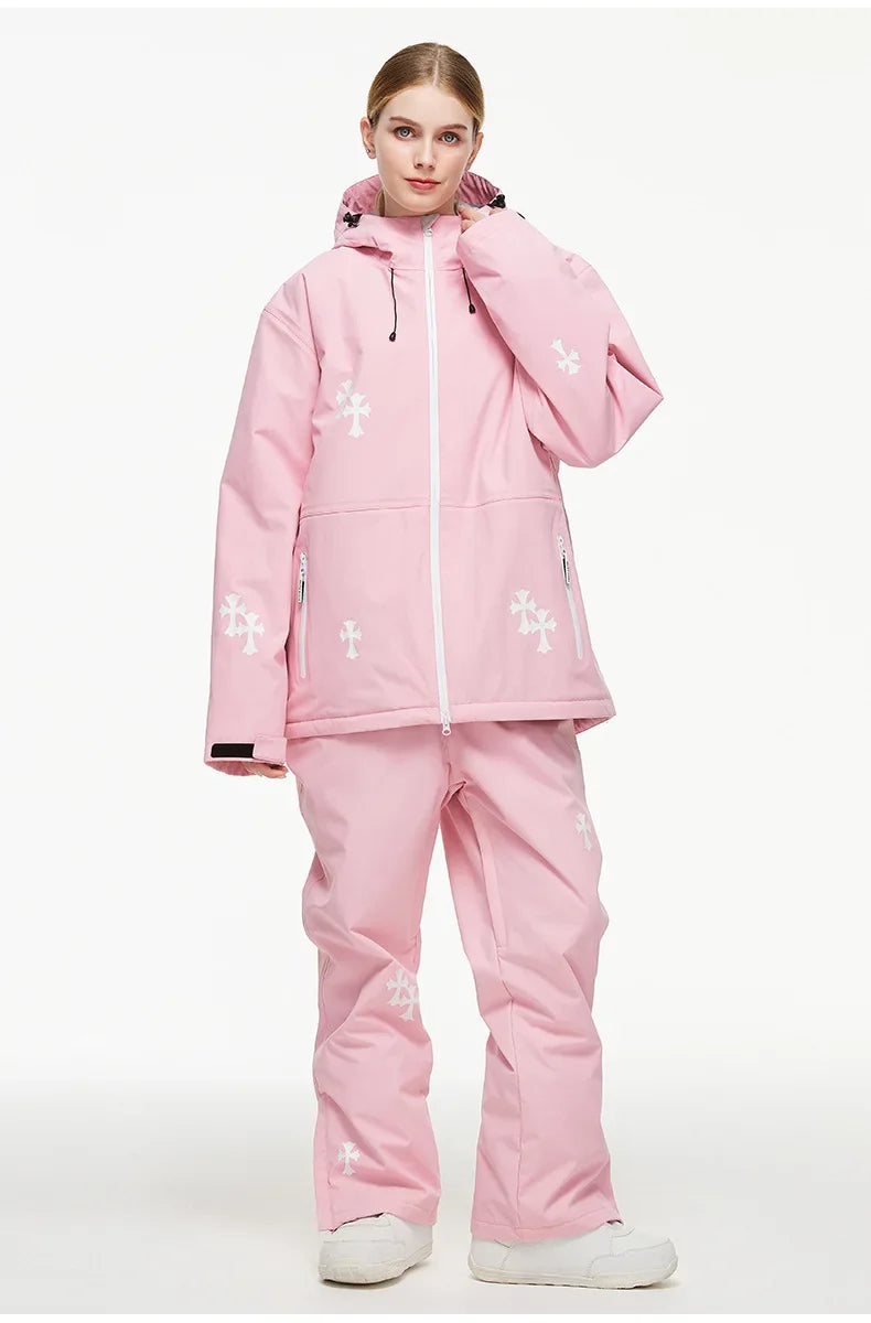 Arya – Damen Skianzug (Jacke + Hose) – Polyester - Rosa