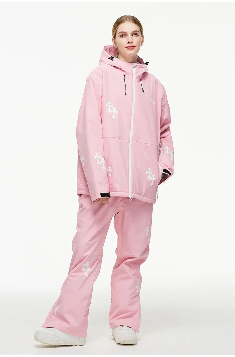 Arya – Damen Skianzug (Jacke + Hose) – Polyester - Rosa