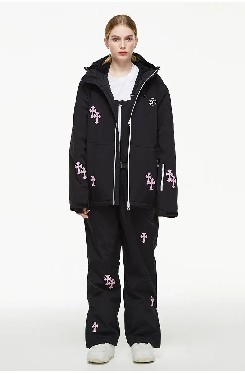 Arya – Damen Skianzug (Jacke + Hose) – Polyester - Schwarz