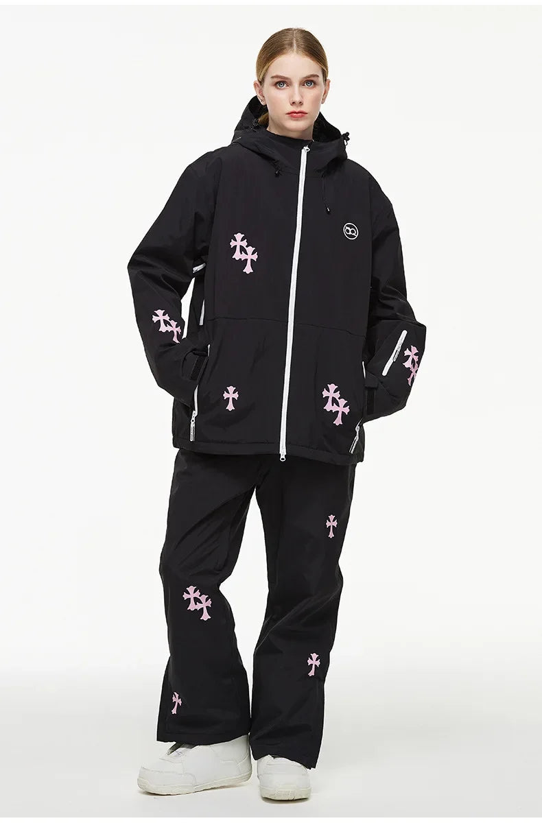 Arya – Damen Skianzug (Jacke + Hose) – Polyester - Schwarz