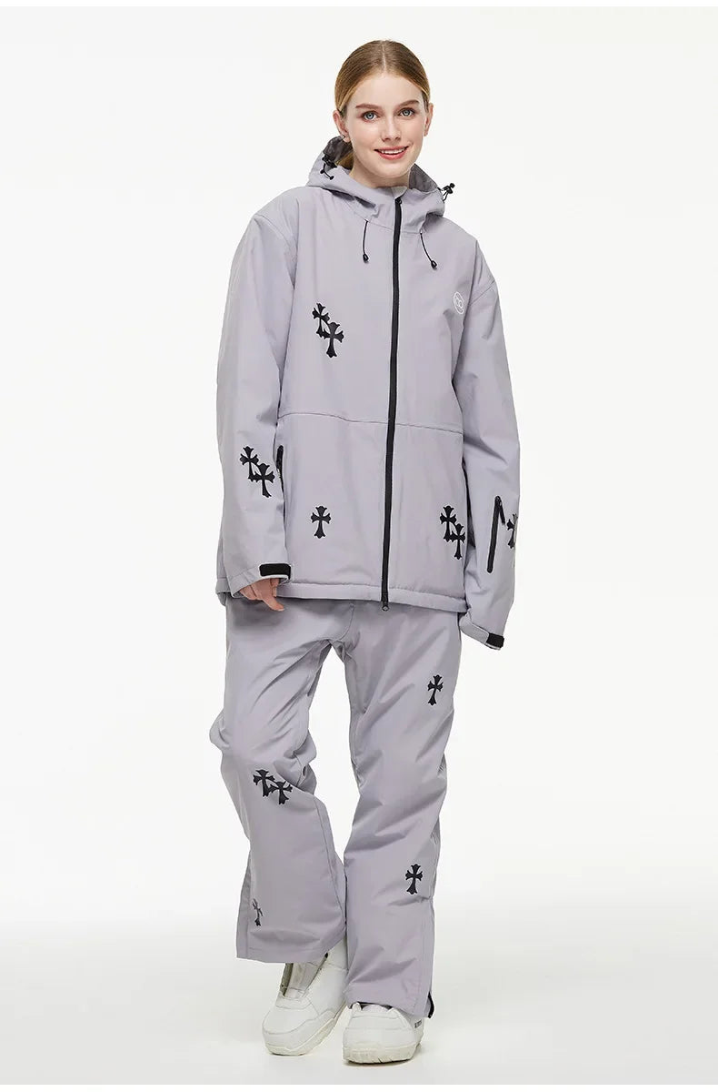 Arya – Damen Skianzug (Jacke + Hose) – Polyester - Grau