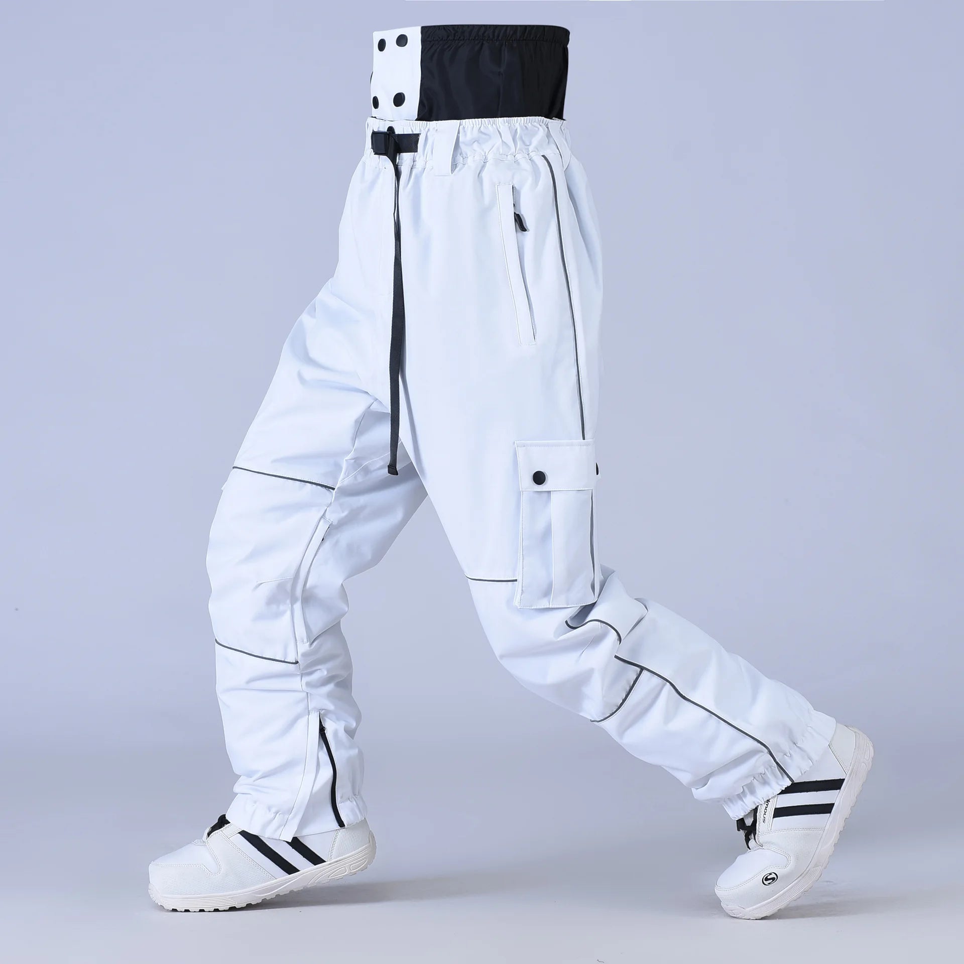 Claude – Unisex Snowboardhose mit Reißverschluss – Weiß