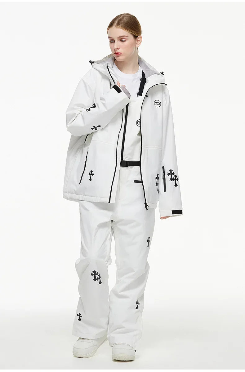 Arya – Damen Skianzug (Jacke + Hose) – Polyester - Weiß
