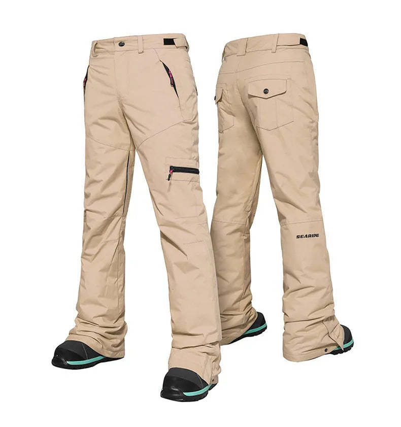 Selena – Damen Skihose mit Elastischem Bund – Khaki
