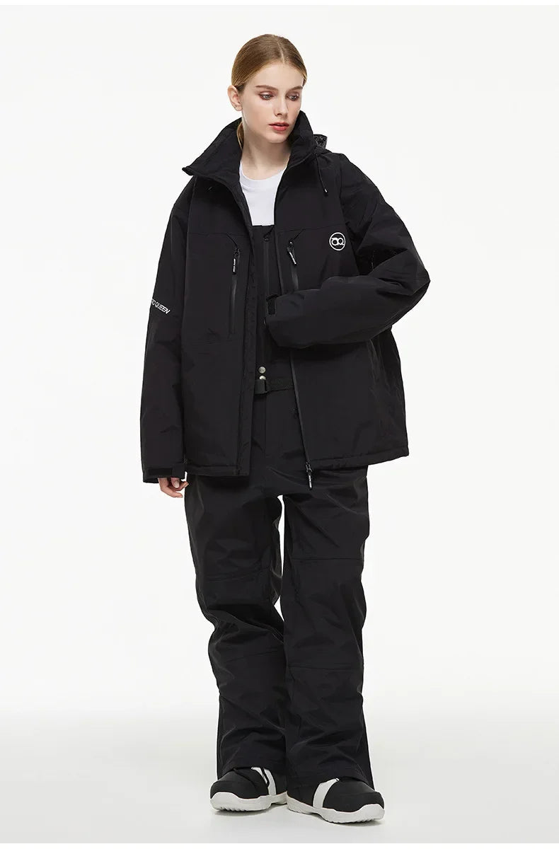 Elisa – Damen Skianzug (Jacke + Hose) – Schwarz