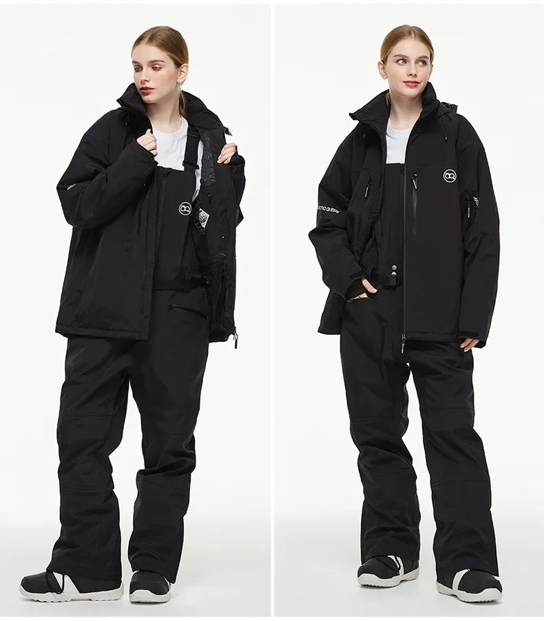 Elisa – Damen Skianzug (Jacke + Hose) – Schwarz