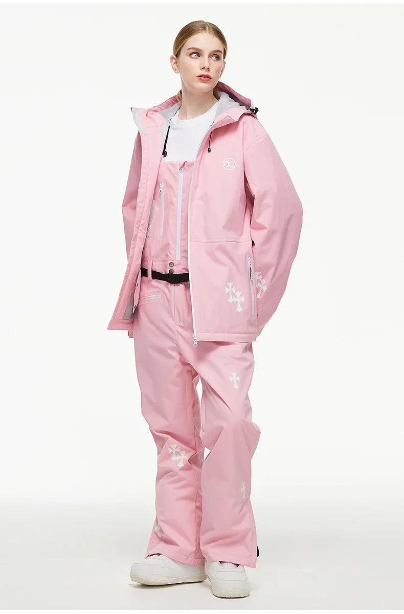 Arya – Damen Skianzug (Jacke + Hose) – Polyester - Rosa