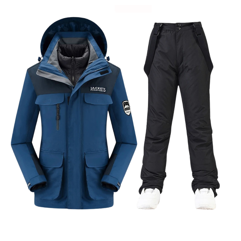 JACKETS – Hochwertiges Ski-Jacke und Skihose Set - Blau - Schwarz