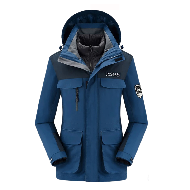 JACKETS – Hochwertiges Ski-Jacke und Skihose Set - Blau - Weiß