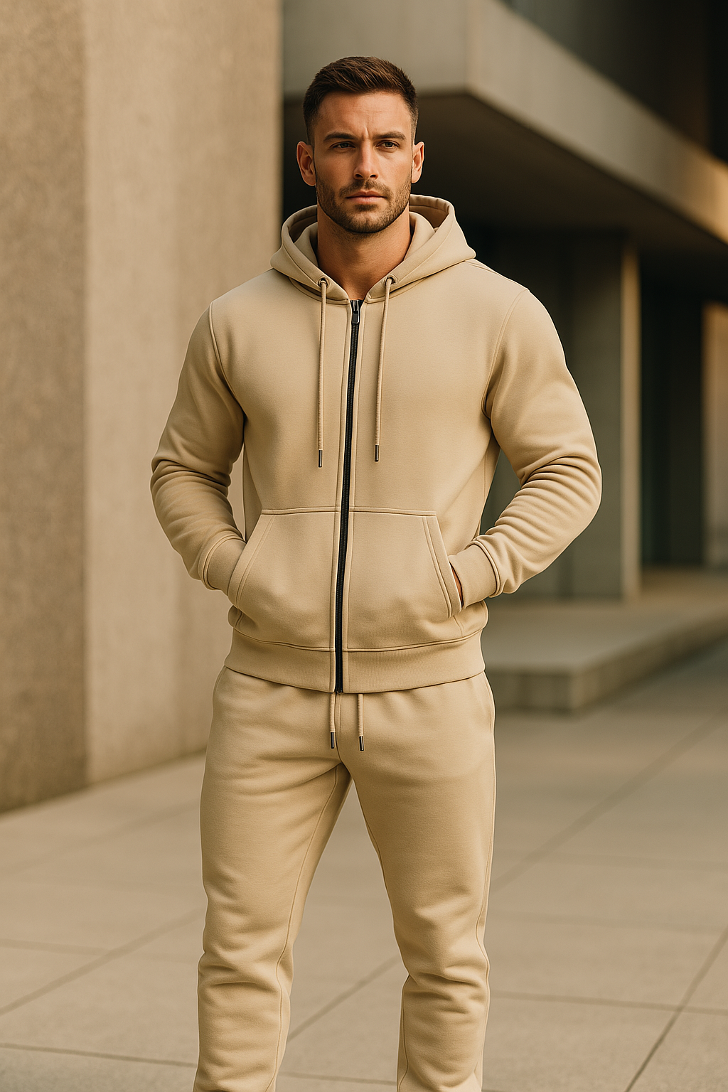 HUGO – Herren Sport- und Freizeitset mit Hoodie und Jogginghose - Khaki