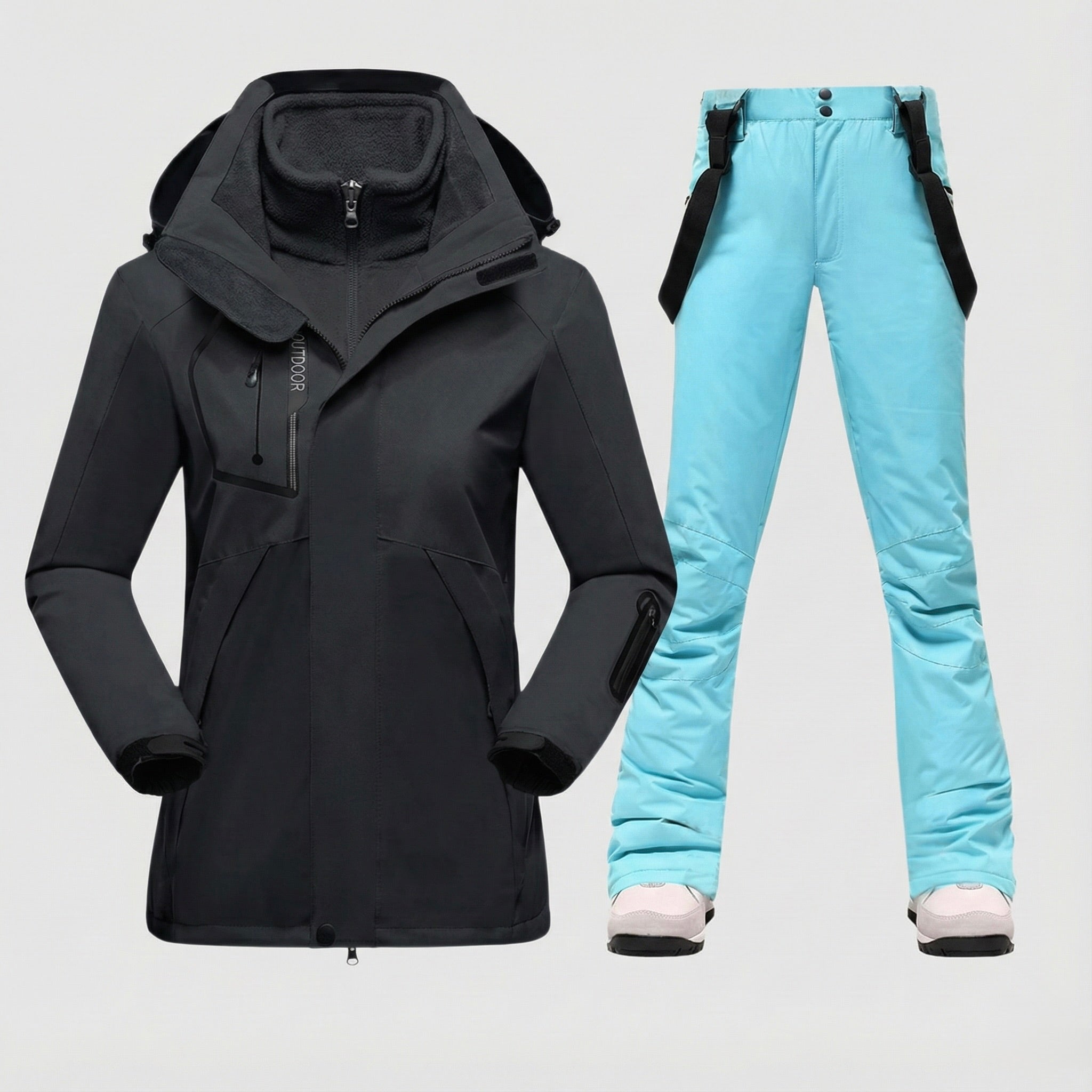 OUTDOOR – Ski-Jacke und Skihose Set - Schwarz - Blau
