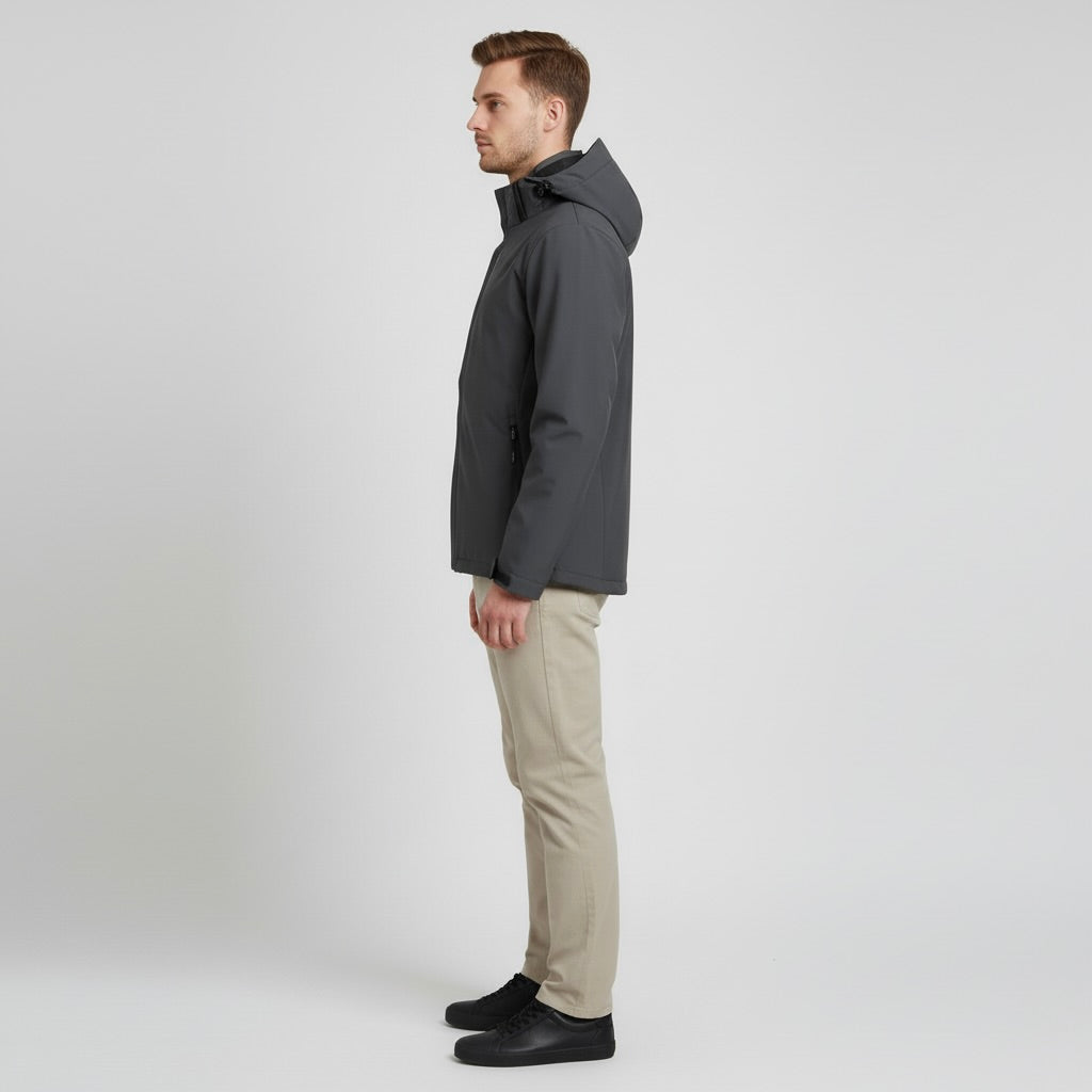 Alpenwear Fabien™ – Herren Softshelljacke für Reisen & Outdoor - Grau