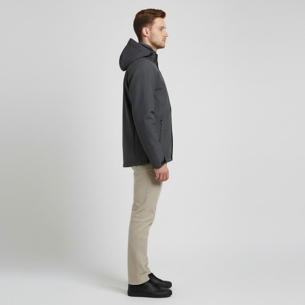 Alpenwear Fabien™ – Herren Softshelljacke für Reisen & Outdoor - Grau