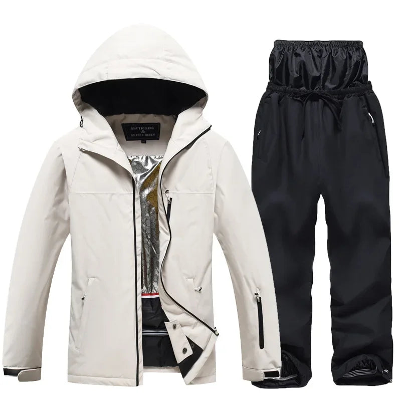 Élodie – Damen Skianzug mit Kapuze - Beige