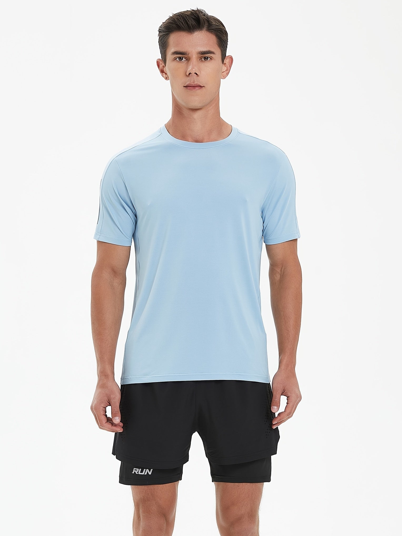 ANTOINE – Kurzarm Herren-T-Shirt mit Rundhalsausschnitt und Stretch-Komfort - Hellblau