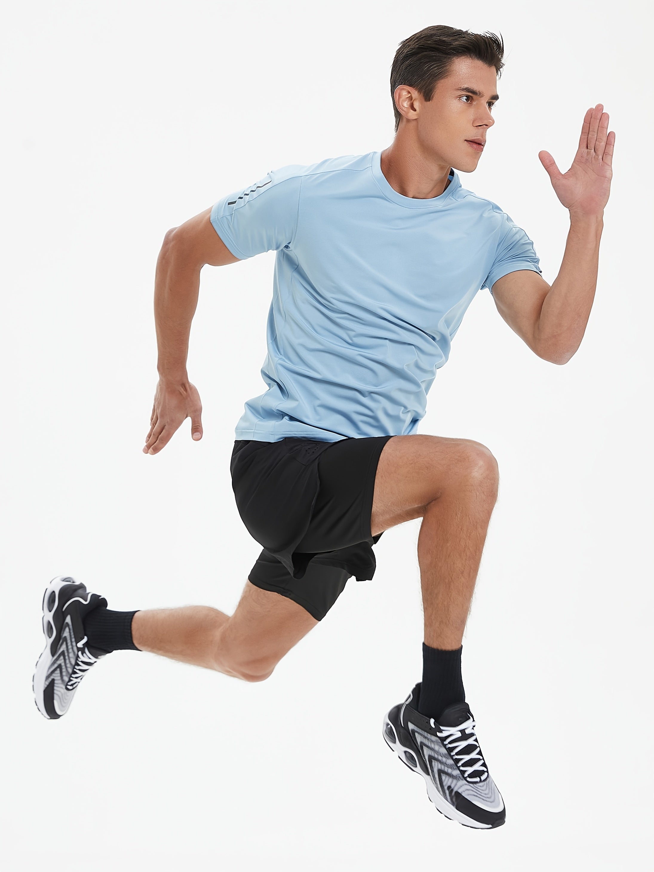 ANTOINE – Kurzarm Herren-T-Shirt mit Rundhalsausschnitt und Stretch-Komfort - Hellblau