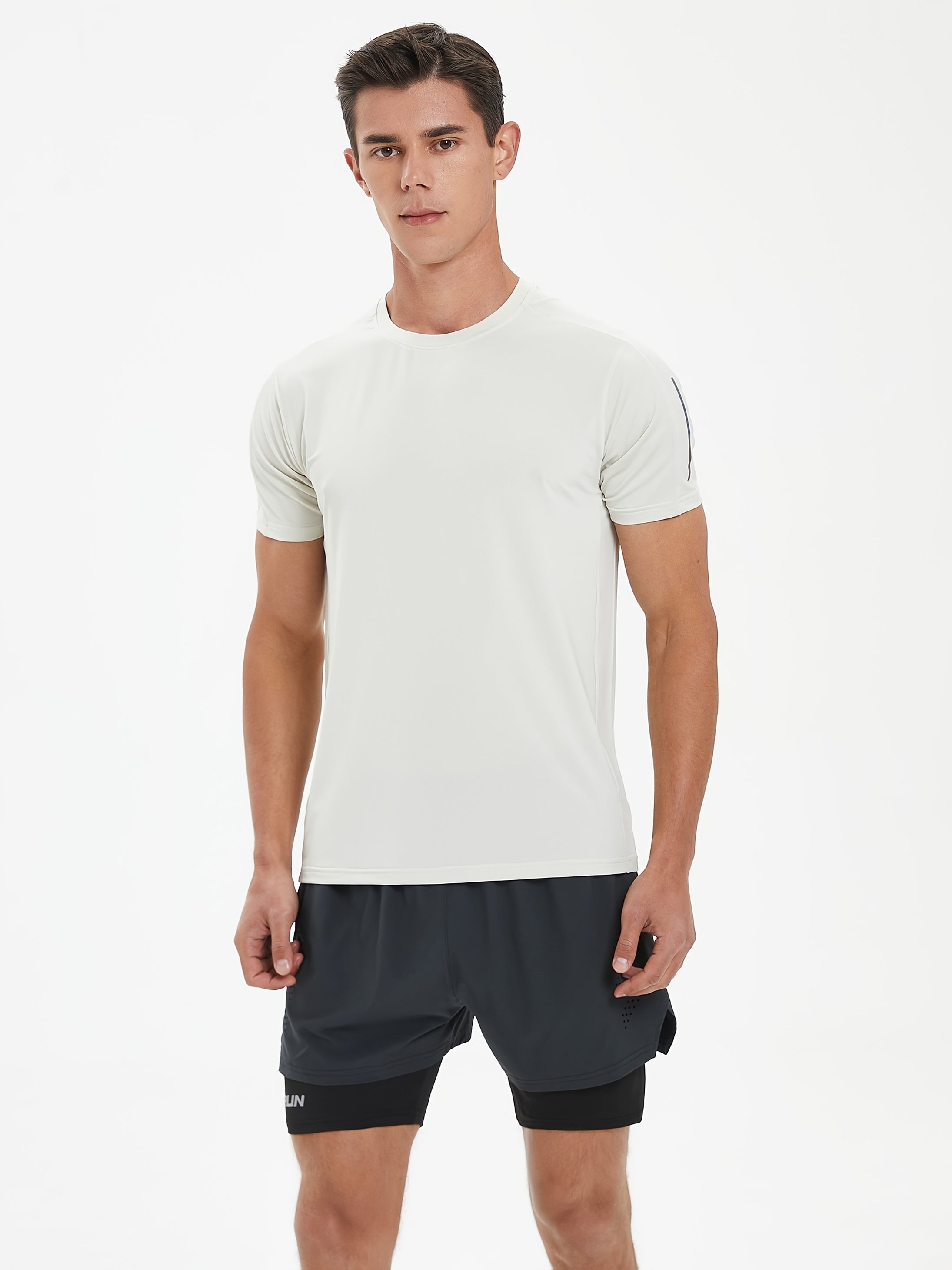 ANTOINE – Kurzarm Herren-T-Shirt mit Rundhalsausschnitt und Stretch-Komfort - Hellgrau