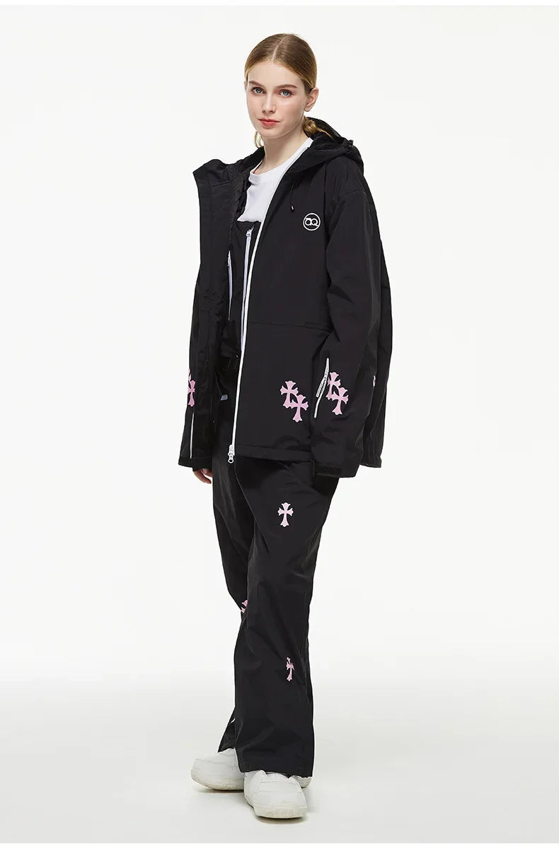 Arya – Damen Skianzug (Jacke + Hose) – Polyester - Schwarz