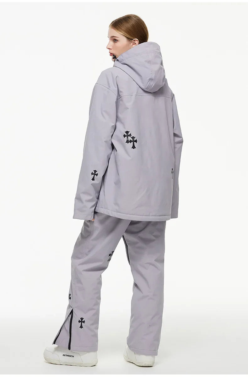 Arya – Damen Skianzug (Jacke + Hose) – Polyester - Grau