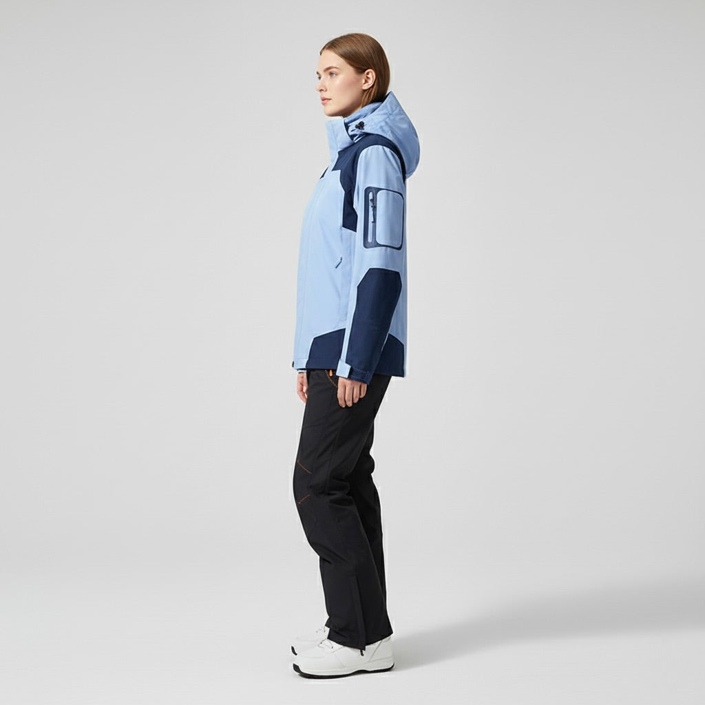 Élodie – Damen Softshelljacke und Skihosen Set – Vielseitigkeit & Schutz - Blau