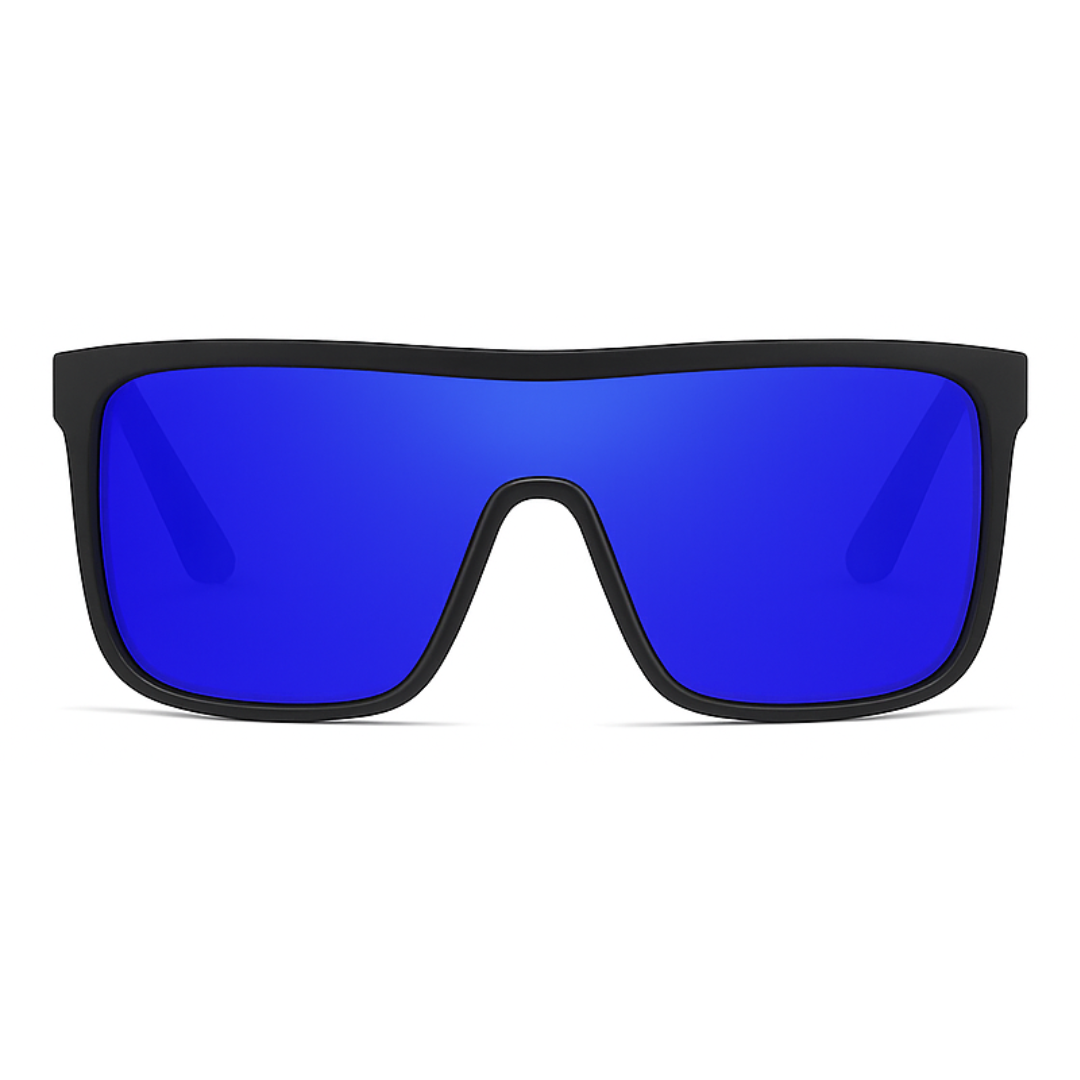 KDEAM Edge Sport-Sonnenbrille | Polarisierte Gläser & Anti-Kratz-Technologie – Blaue Gläser, Schwarzes Gestell