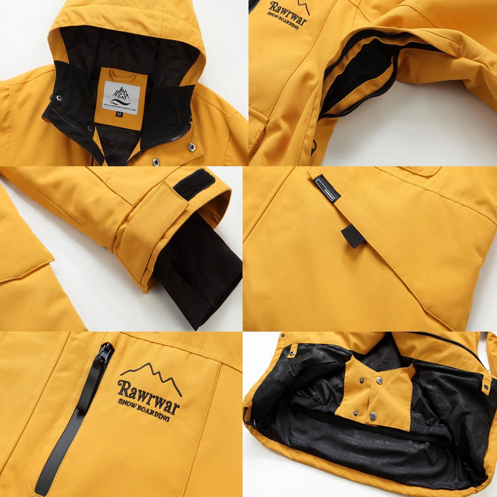 Dominique – Unisex Skijacke mit Kapuze - Schwarz