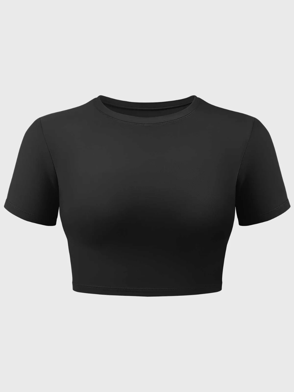ALYA – Nahtloses Crop Top - Schwarz
