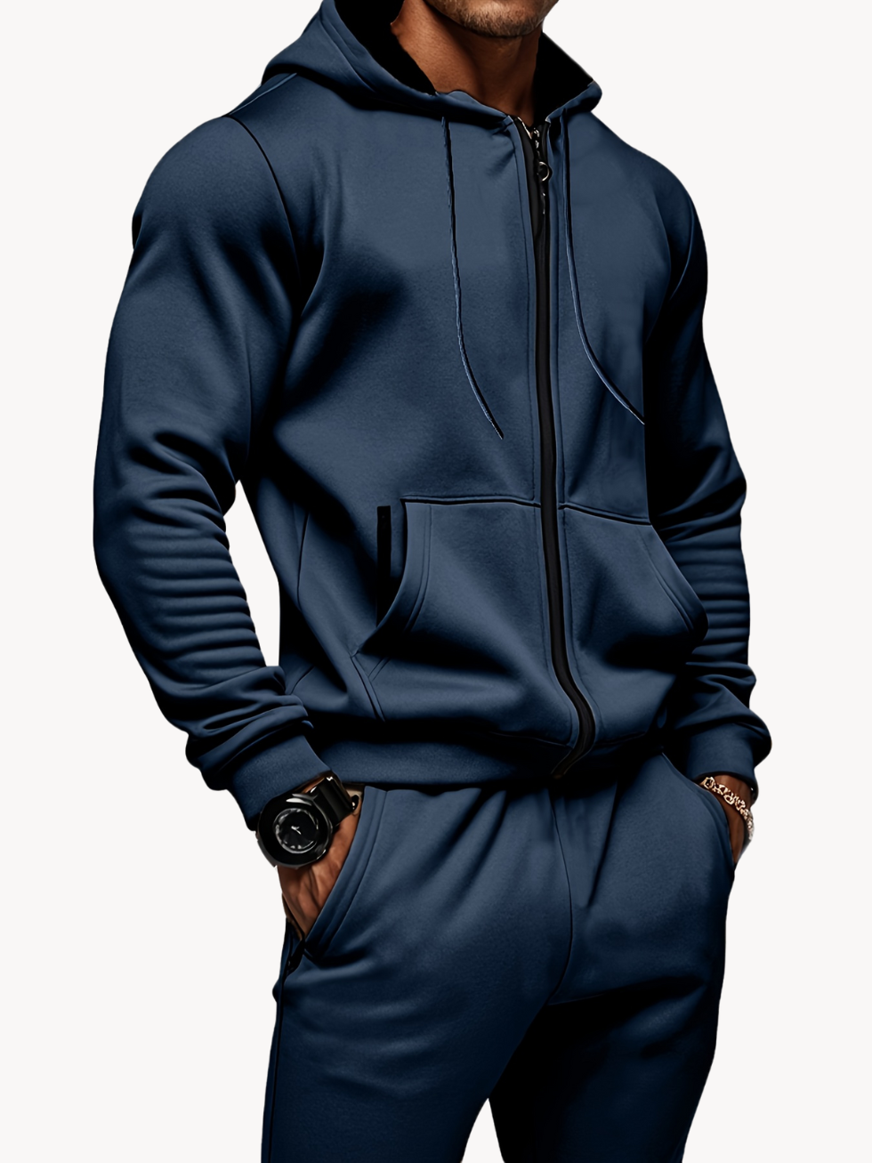 HUGO – Herren Sport- und Freizeitset mit Hoodie und Jogginghose - Marineblau