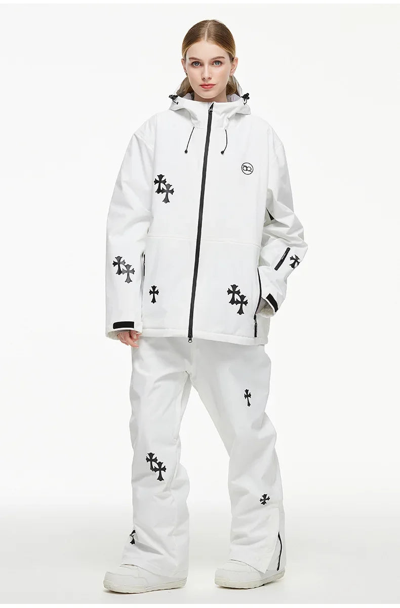 Arya – Damen Skianzug (Jacke + Hose) – Polyester - Weiß