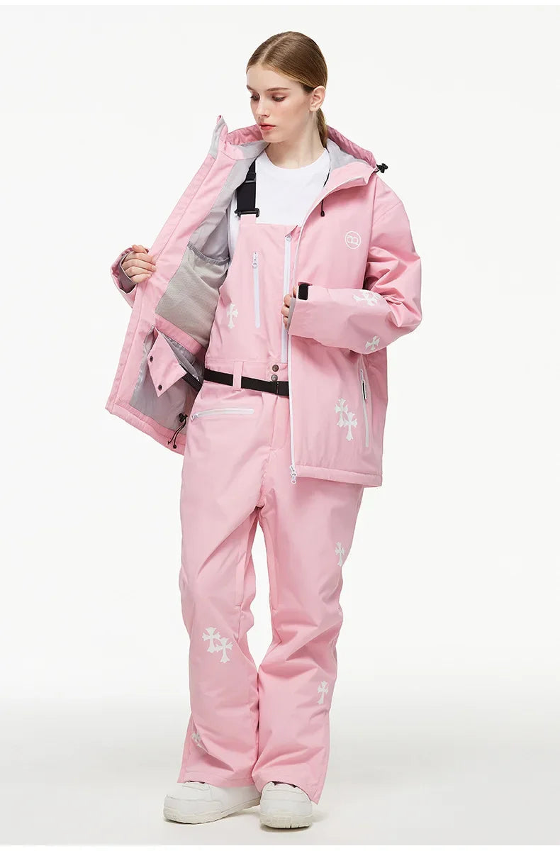 Arya – Damen Skianzug (Jacke + Hose) – Polyester - Rosa