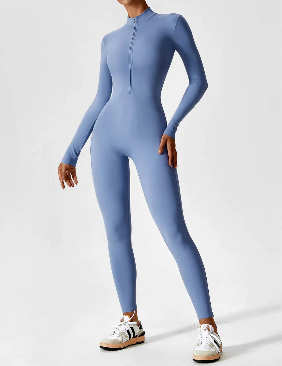 ÉLIA - Jumpsuit mit langen Ärmeln und Reißverschluss - Blau