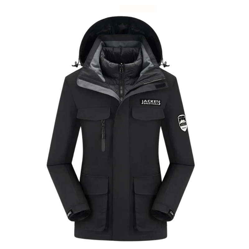 JACKETS – Hochwertiges Ski-Jacke und Skihose Set - Schwarz - Weiß