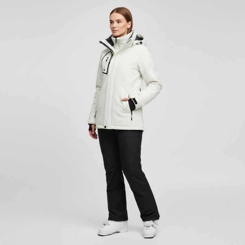 OUTDOOR  – Ski-Jacke und Skihose Set - Weiß - Schwarz