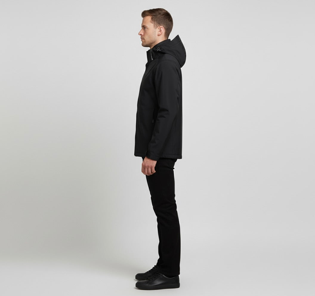 Alpenwear Fabien™ – Herren Softshelljacke für Reisen & Outdoor - Schwarz