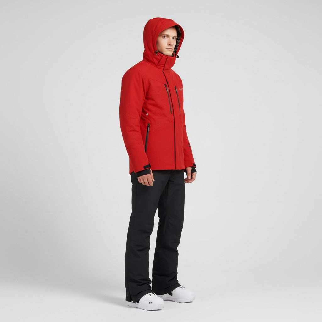 SNOWDREAM – Premium Ski-Jacke und Skihose Set - Rot