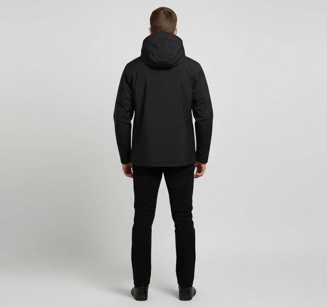 Alpenwear Fabien™ – Herren Softshelljacke für Reisen & Outdoor - Schwarz