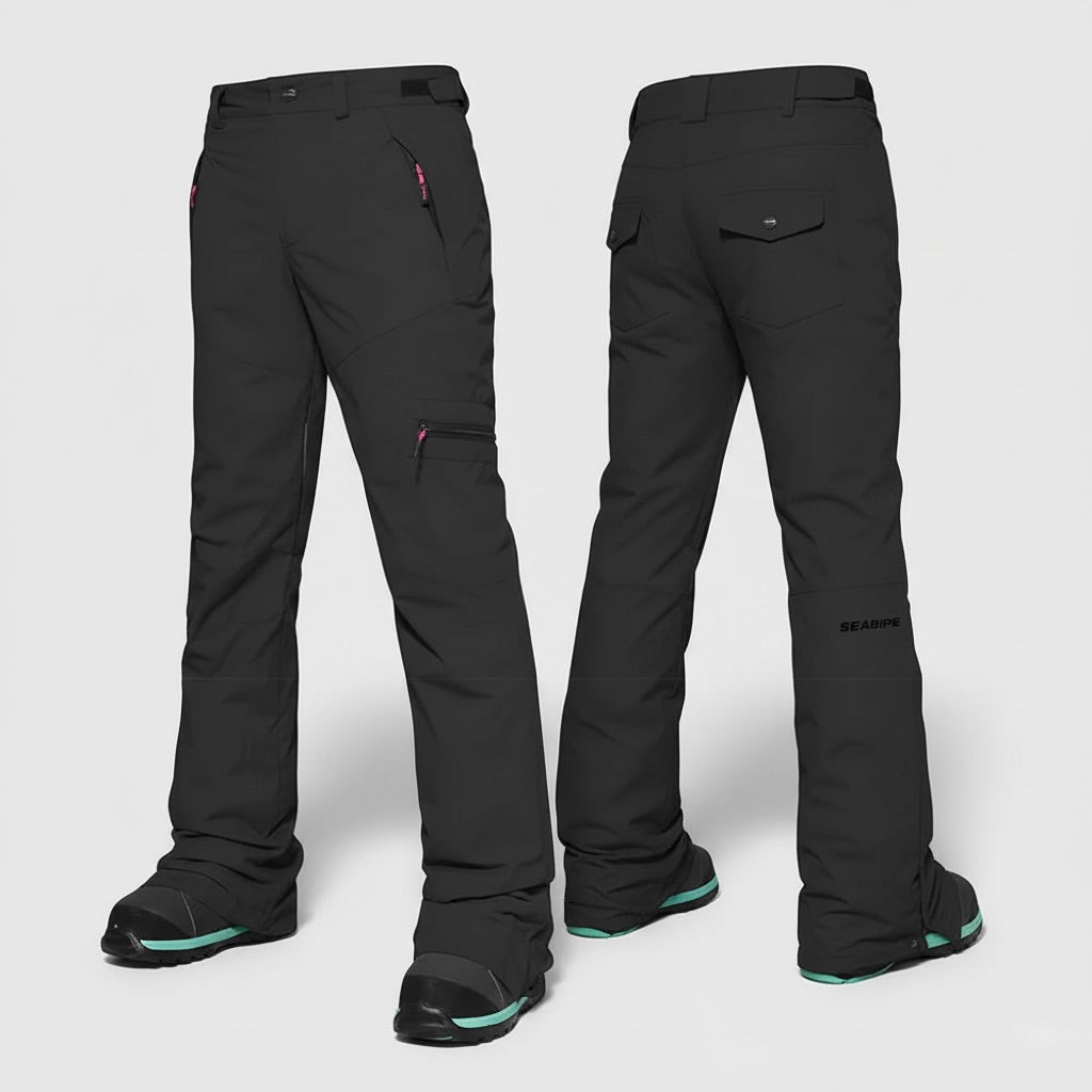 Selena – Damen Skihose mit Elastischem Bund – Schwarz