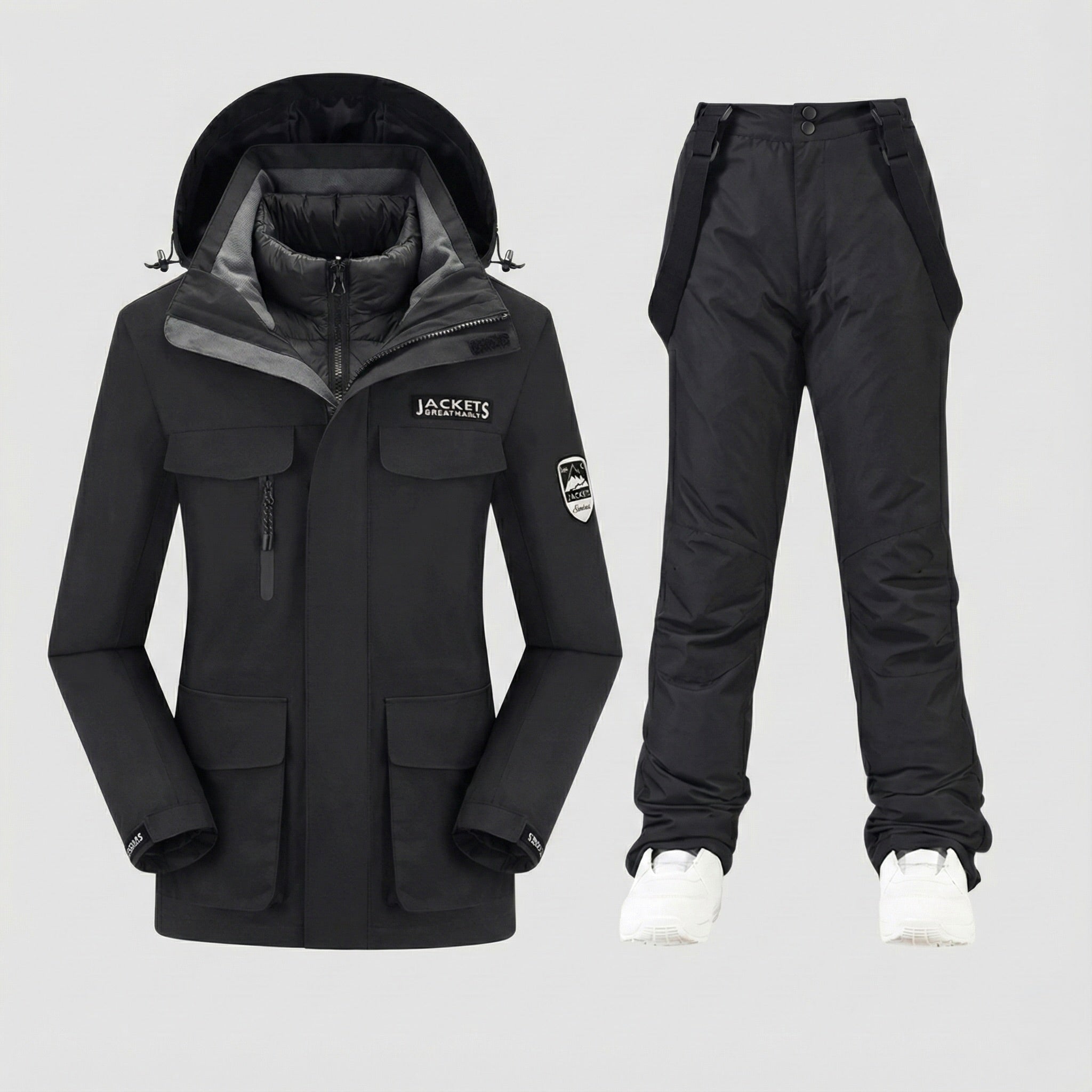 JACKETS – Hochwertiges Ski-Jacke und Skihose Set - Schwarz - Schwarz