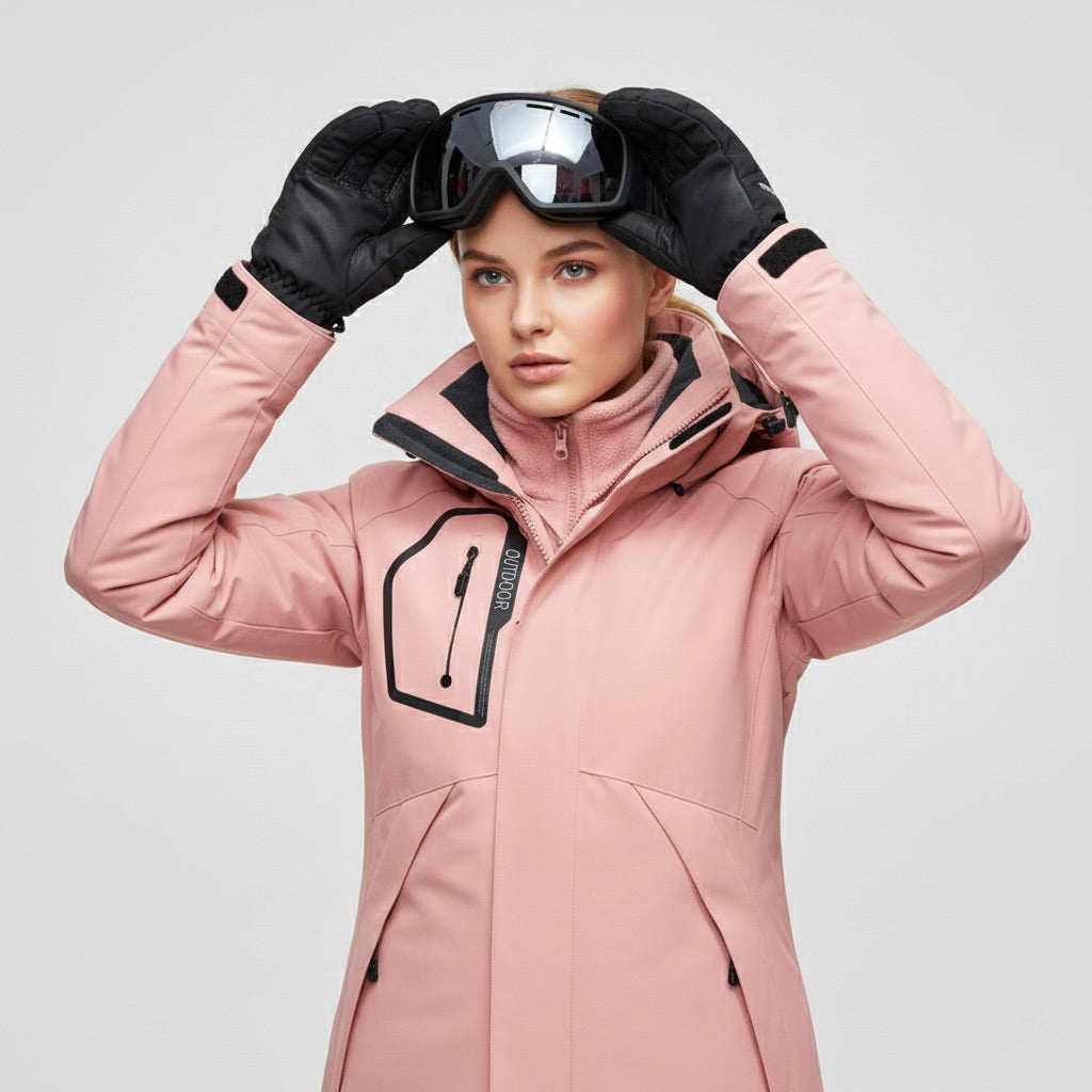 OUTDOOR  – Ski-Jacke und Skihose Set - Rosa - Schwarz