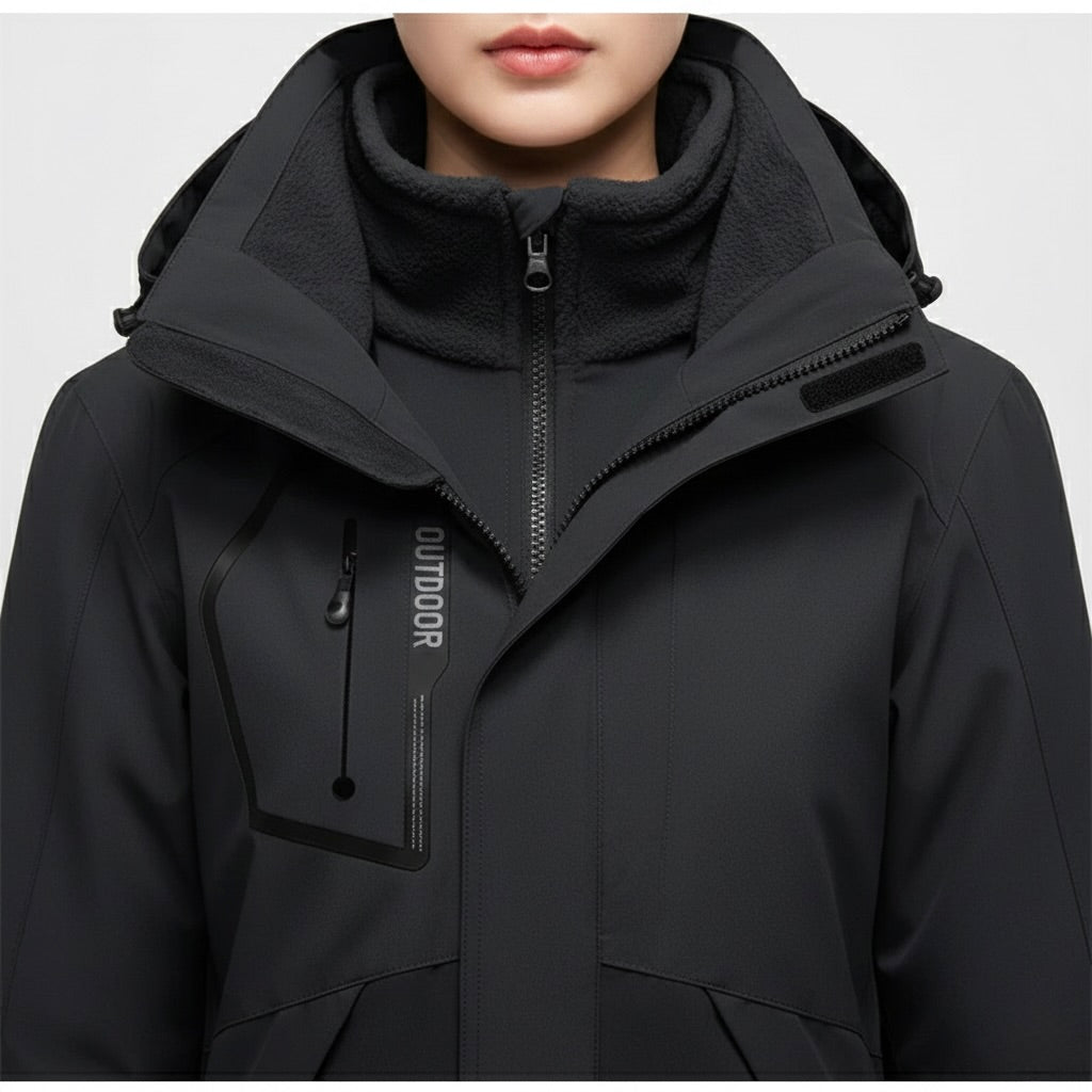 OUTDOOR  – Ski-Jacke und Skihose Set - Schwarz - Blau