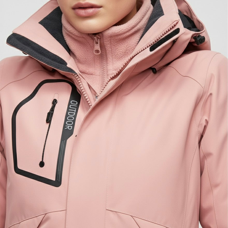 OUTDOOR  – Ski-Jacke und Skihose Set - Rosa - Schwarz