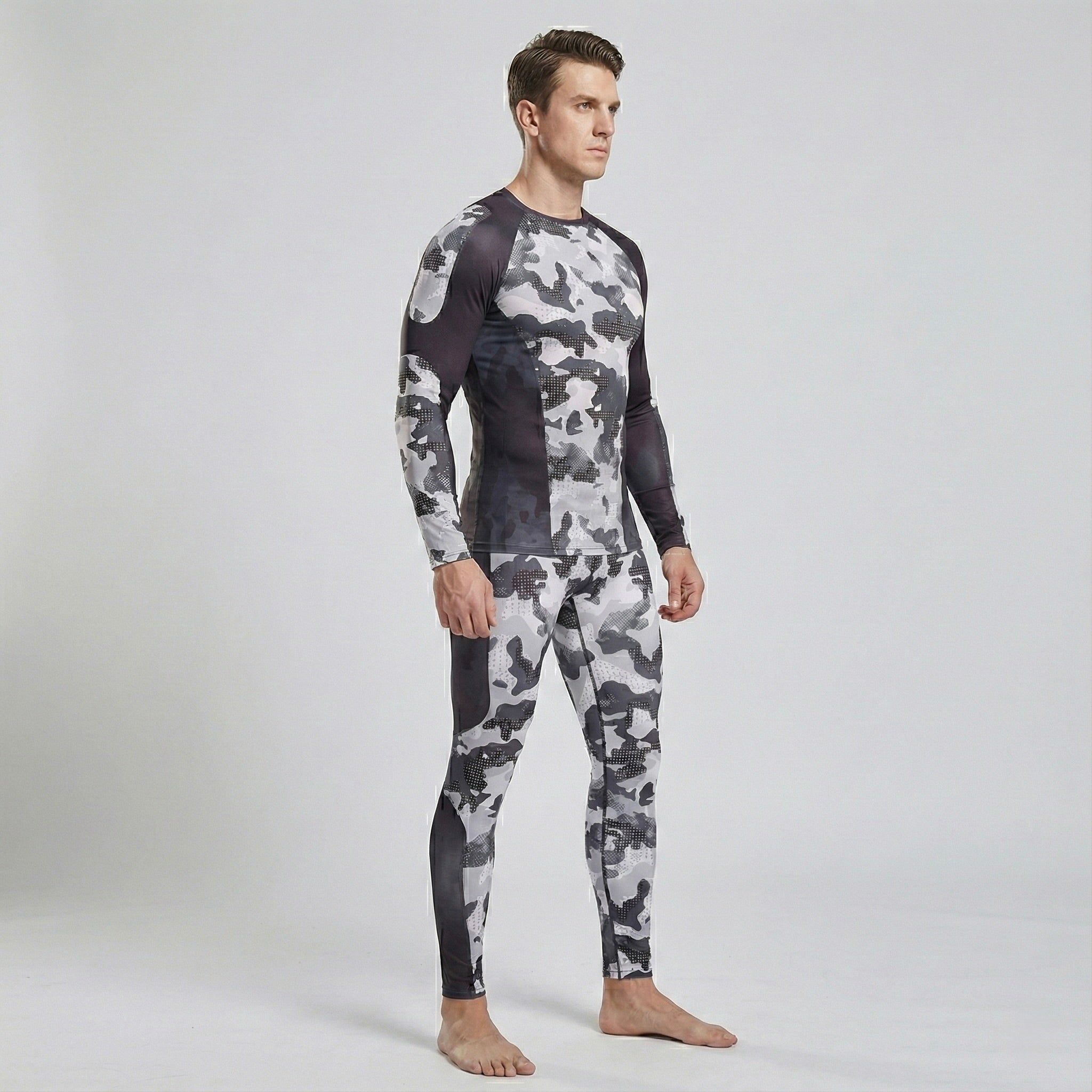 CAILAOBAN - Premium Thermo-Unterwäsche - Schwarz - Weiß getarnt