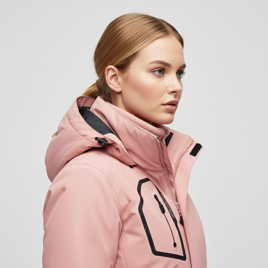 OUTDOOR  – Ski-Jacke und Skihose Set - Rosa - Schwarz