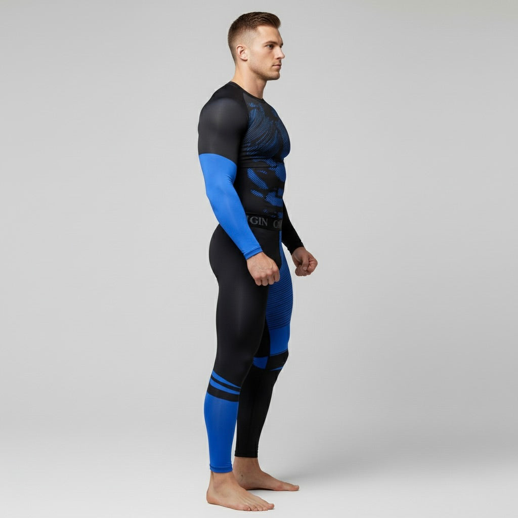 CAILAOBAN - Premium Thermo-Unterwäsche - Blau - Schwarz