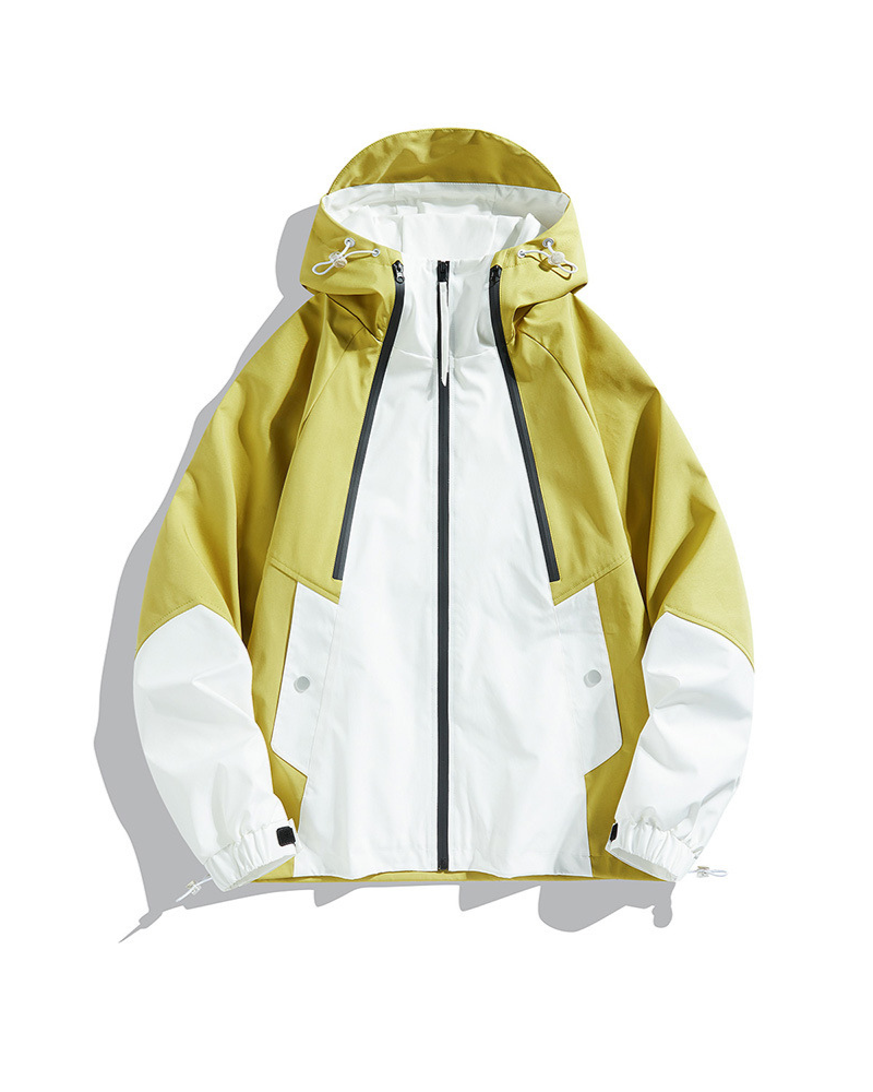 Alpenwear RainShield™ – Wasserdichte Outdoor-Jacke - Grau-Weiß