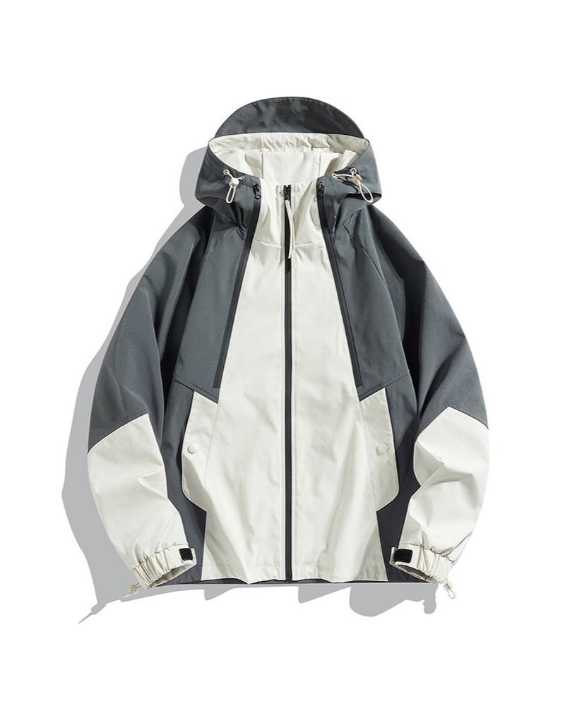 Alpenwear RainShield™ – Wasserdichte Outdoor-Jacke - Apricot-Schwarz