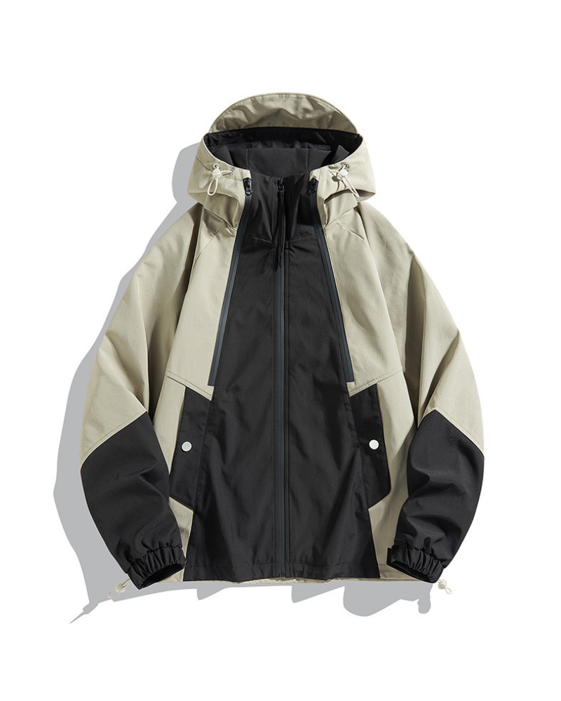 Alpenwear RainShield™ – Wasserdichte Outdoor-Jacke - Grau-Weiß