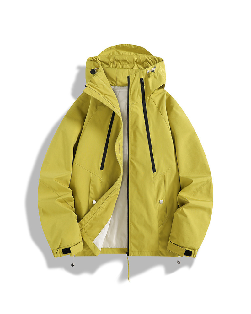 Alpenwear RainShield™ – Wasserdichte Outdoor-Jacke - Grau-Weiß